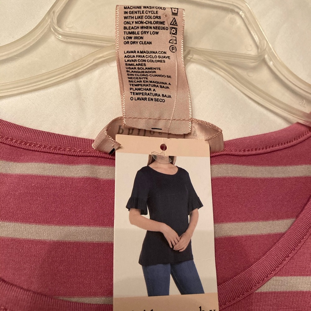 NWT Philosophy Ruffle Sleeve Tee - Picture 6 of 7